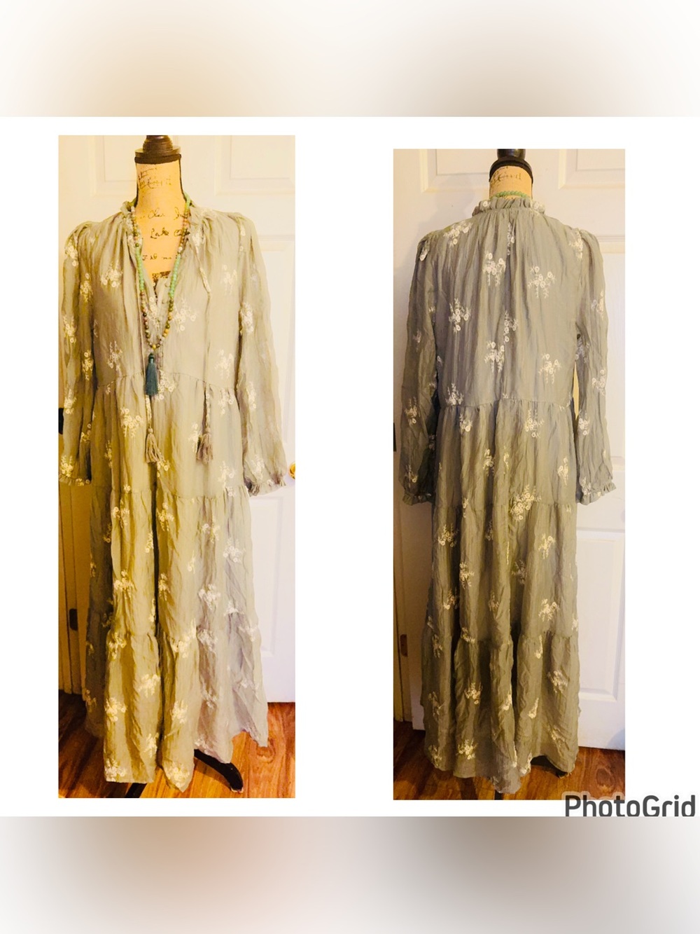 Boho Tiered Maxi Dress in Sage Green - Picture 12 of 12